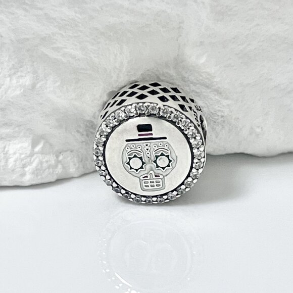 Pandora LTD EDT Frida Kahlo/Diego Skull Bead Charm S925 Silver Charm - Picture 1 of 4